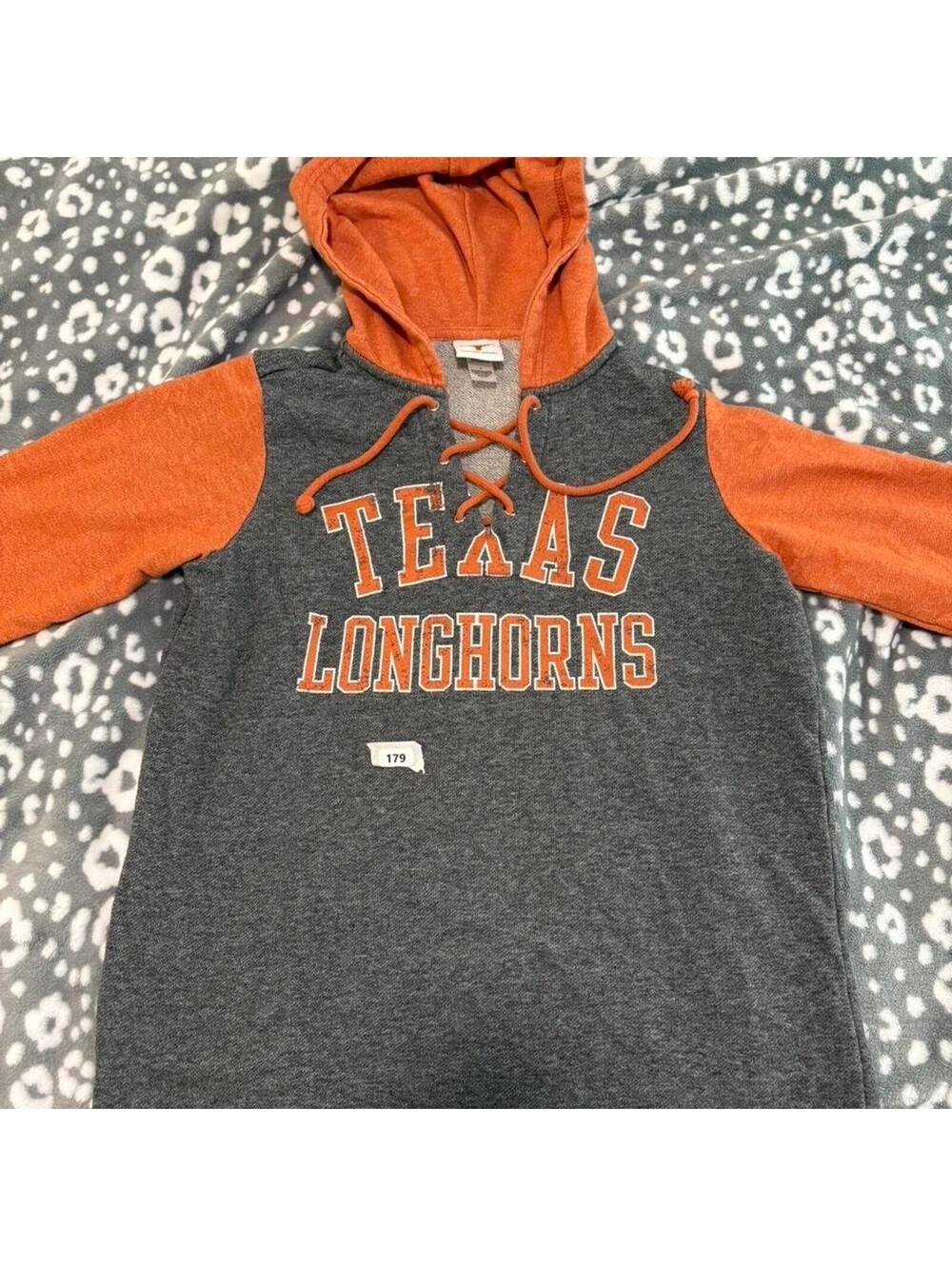 Texas Longhorns Lace-Up Hoodie Sweatshirt Medium-179